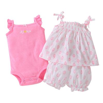 China Wholesale Breathable 3Pcs Baby Clothes Summer Jumpsuit Romper Baby Clothing Set for sale