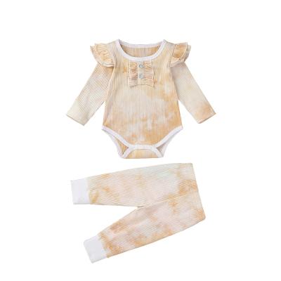 China New Design Casual Toddler Girl Clothes Print Baby Clothes Full Sleeve Baby Clothing Sets for sale