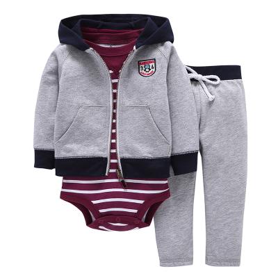 China New Breathable Hot Selling Baby Clothes Spring Knitted Romper Infant Boys Clothes Set for sale