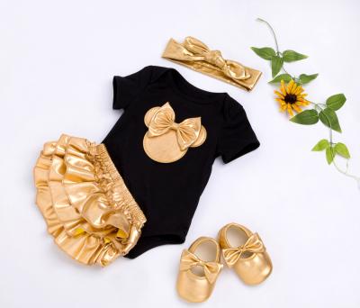 China Breathable Baby Dress With Headband Baby Romper Skirt 3Pcs Newborn Baby Dresses for sale