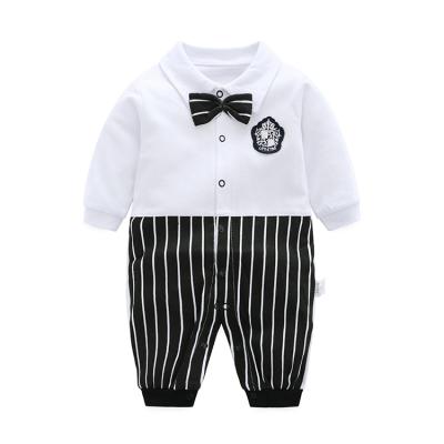 China Waffle Cozy Striped Fabric Romper New Arrival Baby Rompers Sleeveless Referee Chair For Baby for sale