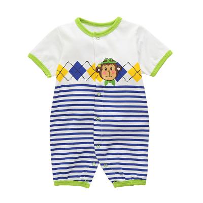 China Soft and Breathable Stripe Animal Baby Clothes Summer Newborn Baby Clothes Romper Baby Wear for sale