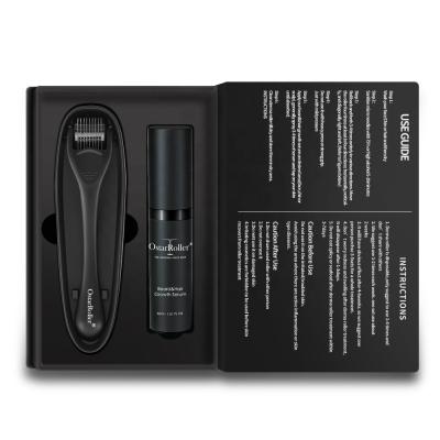 China Anti-Puffiness OEM/ODM 0.3MM Beard Care Kit For Men Beard Growth Oil Serum Matte Black Dermaroller For Men Beard Growth Kit for sale