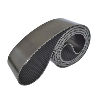 China High Transmission Efficiency HTD 8M PU Synchronous Belt Tooth Black Polyurethane Steel Rope Timing Belt With NFT Cloth for sale