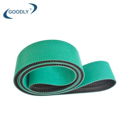 China special production Oil Resistant Wear-resisting power coated green rubber punch cogged transmission belt rubber belt for sale