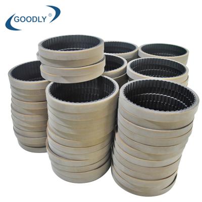 China Paged machine T10-500 industrial engine molded seamless beige rubber liner belt for paged machine for sale