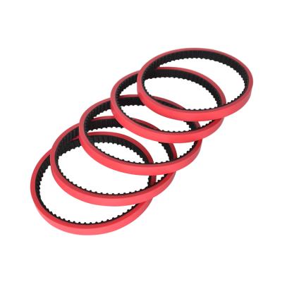 China XL Tooth Heat Resistant Seamless Red Coating Silicone Rubber Anti-Stick Belt For Labeling Machine for sale