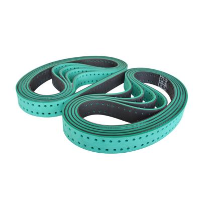 China Hot Sales Traction Film Machine Belt Perforate Rubber Coating Green Vulcanized Flat Belt For Paging Machine for sale