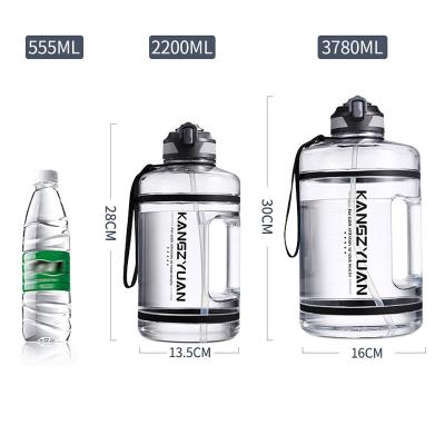 China Stocked Food Grade Gradient Color Large Size Leak Proof Insulated Straw Bottles Sport Gym Stainless Ball Filter Plastic Water Bottles for sale