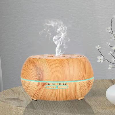 China Household Mini Humidifier Ultrasonic Oil Diffuser Plant Aroma Diffuser 300ml Wood Grain 2021 for sale