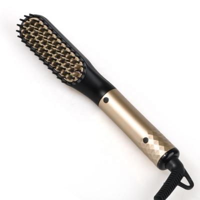 China Household Wholesale Private Label Professional Electric Heated Beard Hair Straightening Comb For Men's Rise Household Combing Brush for sale