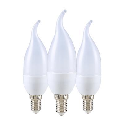 China High efficiency Luminum LED bulb light 3w 5w 7w plastic cheap price e24 e27 candle led bulb for sale