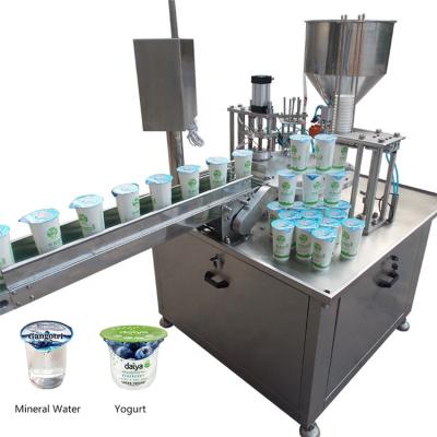 China Jelly Yogurt Juice Honey Rotary Equipment Cup Filling Sealing Machine/Cup Automatic Sealer Cup Filling Tea Beverage Bubble Machine pp/pe for sale