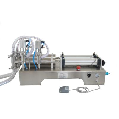 China Semi Automatic Food Perfume Filling Machine Double Head Liquid Horizontal Bottle Filling Machine 5-1000ml for sale