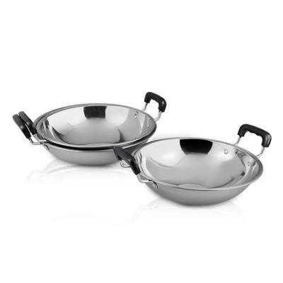 China Best Sustainable Quality Double Wall Frying Wok Fry Pan for sale