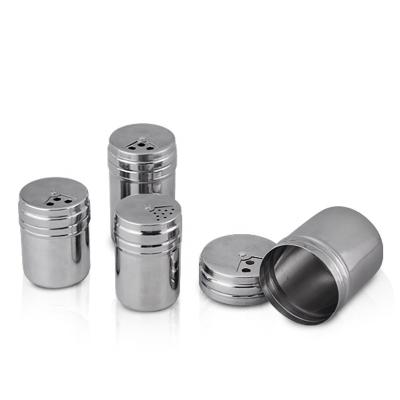 China Sustainable China Wholesale Kitchen Spice Jar Stainless Steel Custom Salt Pepper Shaker With Adjustable Pour Holes for sale