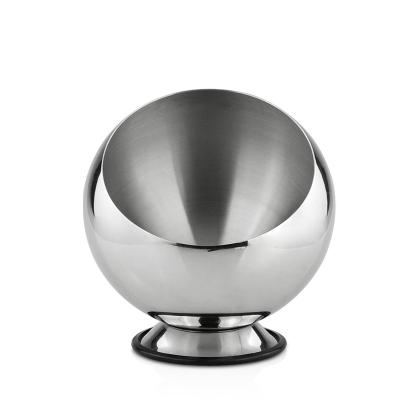 China Sustainable Universal Round Stainless Steel Sugar Decorative Bowl Dessert Serving Dish With Base Rack for sale