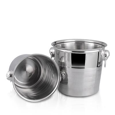 China Viable Wholesale Custom Wine Cooler Stainless Steel Ice Champagne Bucket With Logo for sale