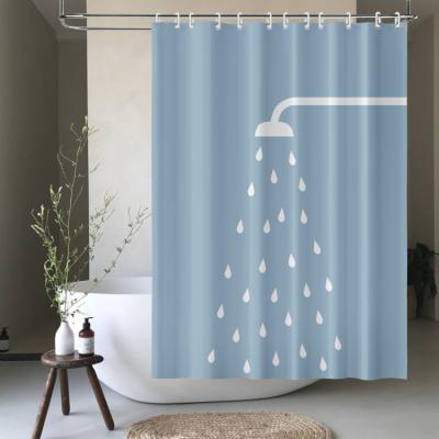 China Factory Price Sustainable Shower Head Pattern Rain Dot 3d Printed Shower Curtain For Bathroom 180x180cm for sale