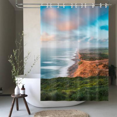 China New Arrival Sustainable Vintage Waterproof Polyester Bathroom Shower Curtain 72x72 Inches for sale