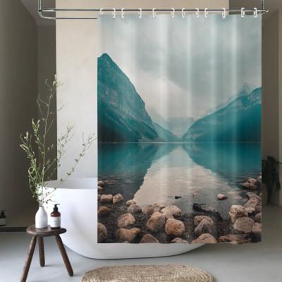 China Durable Rust Resistant Waterproof Modern Bath Shower Curtain For Toliet 180x180cm for sale