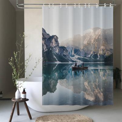 China Durable Hot Sale Rust Resistant Natural 3D Printed Landscape Nature Shower Curtain 72x72 Inches for sale