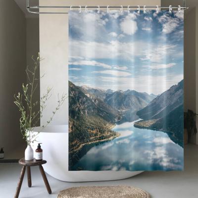 China Sustainable Hot Sale Digital Printing Bathroom Rust Resistant Shower Curtain 72x72 Inches for sale