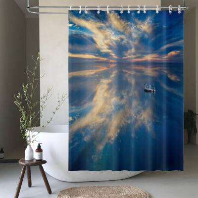 China Modern Indian African Sea And Sustainable Hot Design Boat Printed Shower Curtains 72x72 Inches for sale