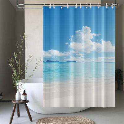 China Viable In Stock Eco Friendly Designers Modern 100% Polyester Shower Curtain 180x180cm for sale