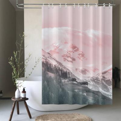 China Custom Unique Digital Printed Shower Curtain Viable Bathroom 72x72 Inches 3d Pattern for sale