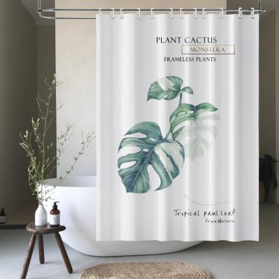 China New Catus Plant Nature Sustainable Landscape Decor Tropical Leaf Shower Curtain For Bar Decor for sale