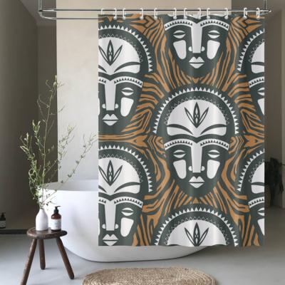 China Top Selling Sustainable Zebra Pattern Baby Decoration Portrait Printed Shower Curtain 180x180cm for sale