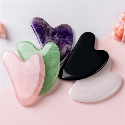 China High quality custom gua large sha face panel stone guasha anti-puff jade massage tool gua stick gua scuff sha for sale