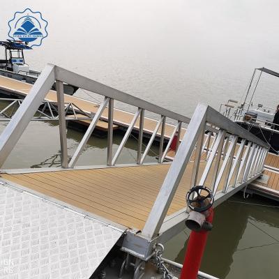 China Galvanized Steel Frame Manufacturers Pier Gangway Marine Grade Hardware For Ship Boat Series With Roller In T6061TIG Welding for sale