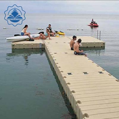 China Marinas new style modular HDPE plastic floating pontoon for yacht floating dock white or gery color make in china for sale