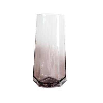 China New Contemporary CURRENT Antique Polygon Customized Glass Vase For Decoration for sale