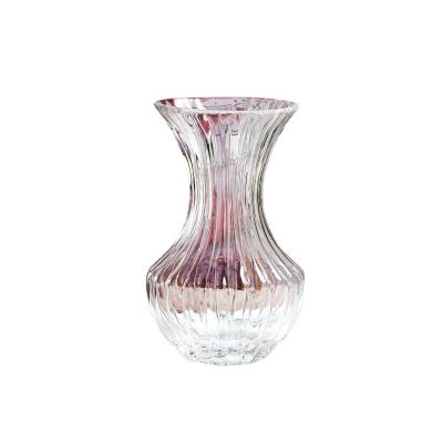 China Contemporary SHARES Artificial Mini Tulip Tabletop Flower Vase With Stripes Design for sale