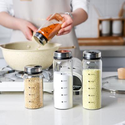 China Viable Storage Seasoning Spices Salt Pepper Shaker Bottle Glass Jars for sale