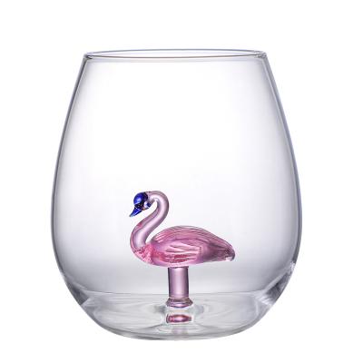 China Stocked Transparent Glass Animal Egg Shape Water Cup For Coffee Juice Tea for sale