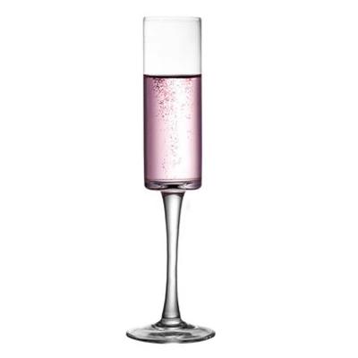 China New classic/postmodern crystal tulip shape cylinder champagne flute glass for sale