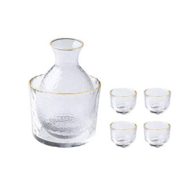 China CLASSIC Crystal Handmade Frosted Sake Decanter Bottle Glass Set for sale