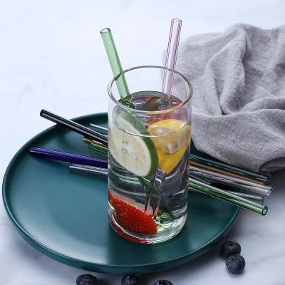 China Wholesale Stocked Colored Curved Straw Juice Milk Glass Drinking Straw for sale