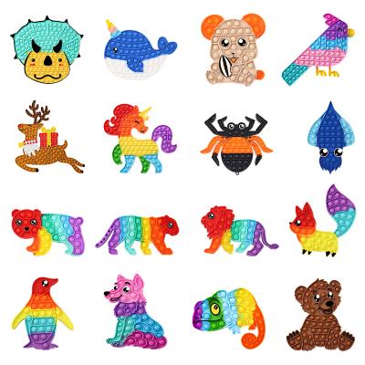 China Newest Colorful Decompression BOORUI Silicoone Animal Bird Bear For Kids Bubble Press Christams Style Fidgety Person Toys for sale