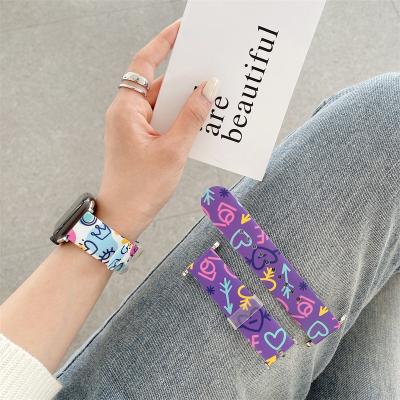 China BOORUI Soft Love Heart Cute Fashion 20mm 22mm Straps For Samsung Soft Rubber For Apple Watch Series 6 44mm Strap for sale