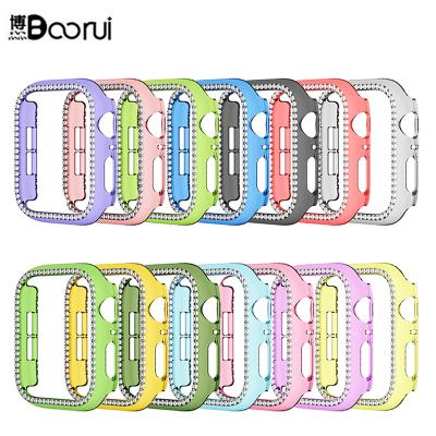 China With Diamond BOORUI 44mm Glitter PC Case For Apple Watch Luxury Bling Case For Apple Watch Cover 42mm for sale