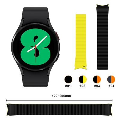 China Newest Suction 40mm 44mm Fashion Magnetic Strap Fashion Silicone BOORUI Luxury Watch Band For Samsung Watch 4 Band for sale