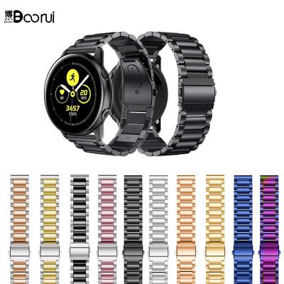 China BOORUI Luxury Luxury Beans Three Watch Band Metal 22mm For Samsung Galaxy Watch 2 20mm Active Bands for sale