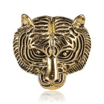 China European and American retro men's alloy brooch fashionable cheap accessories of the tiger towering head punk costume for sale