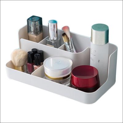 China Modern Desktop Finishing Dresser Lipstick Skin Care Organizer Storage Desktop Large Plastic Makeup Shelf for sale