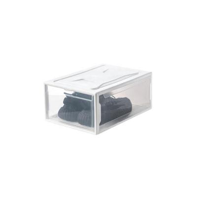 China Practical new design durable plastic shoe box dy197 workable with clear front drop entry for sale